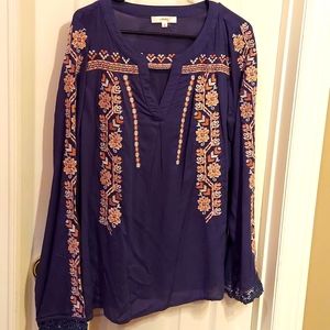 Boho fall embroidered shirt by Andree